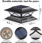 Solar Post Cap Lights 6-Pack, Waterproof LED