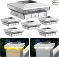 6-Pack Solar Post Cap Lights, Cool White Waterproof