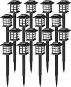 16-Pack Warm White Solar Path Lights, Outdoor Yard LED