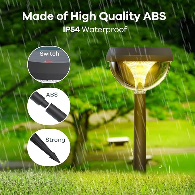 Warm White Solar Pathway Lights 8-Pack, Driveway LED