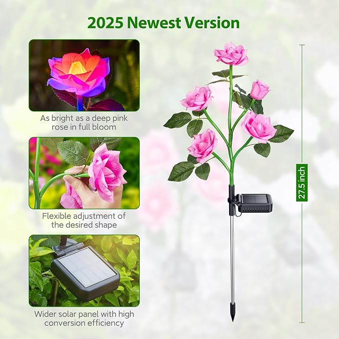3-Pack Solar Pathway Lights, Waterproof LED Walkway Lights