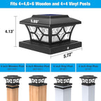 8-Pack Solar Post Cap Lights, Black Waterproof