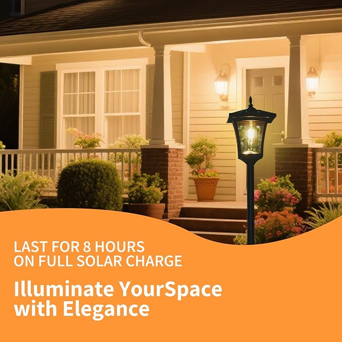 63" Solar Lamp Post Light,Outdoor Waterproof Solar Post Light,Garden Lights for Backyard, Pathway, Patio,Lawn, Driveway Decor