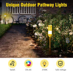 6-Pack Solar Pathway Lights, IP65 Waterproof LED Driveway Lights