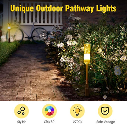 LED Pathway Lights, 4.8W 12V AC/DC Low Voltage Path Lights, 570 Lumen 6 Pack Extendable Outdoor Landscape Lighting IP65 Waterproof Garden Lights for Yard Walkway Driveway, 2700K