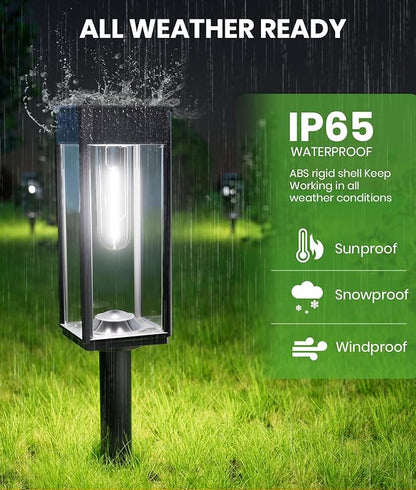 Solar Pathway Lights Outdoor,Bright Solar Lights for Outside, Waterproof Auto On/Off Garden Lights Solar Powered Landscape Lights for Yard Walkway Driveway Lawn (Cool White, 12 Pack)