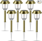 6-Pack Solar Pathway Lights, Waterproof LED Driveway Lights