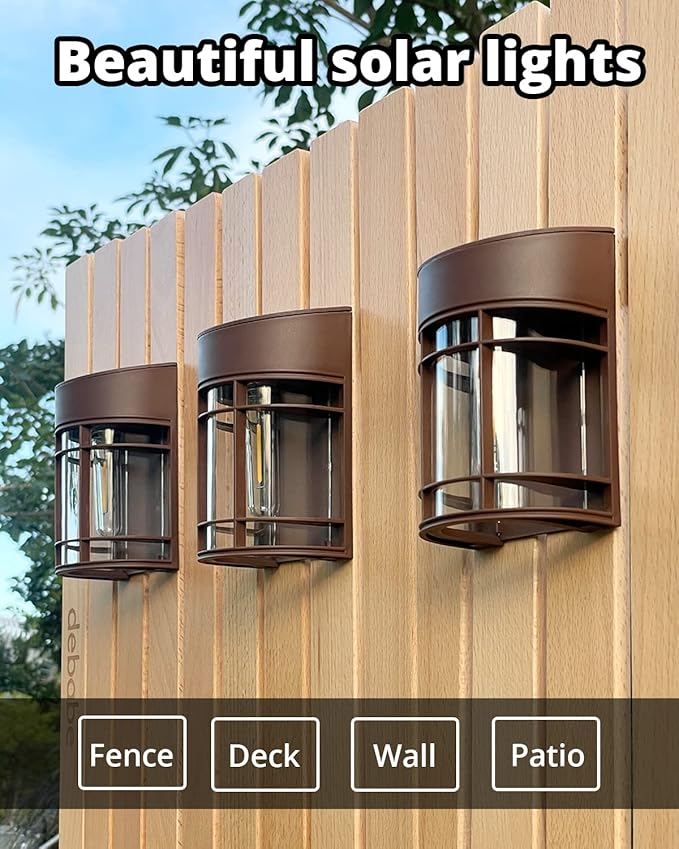 12-Pack Solar Gutter Lights, Brown Waterproof LED