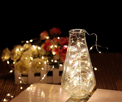 2 Pack 20 Feet 60 Warm White Led Battery Operated Fairy Lights with Remote Control Timer Waterproof Silver Copper Wire Twinkle String Lights for Party Bedroom Wedding Christmas Decorations