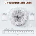 17ft Warm White String Lights for Backyard, Waterproof LED