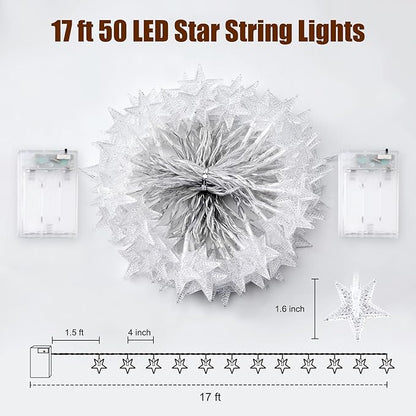 17ft Warm White String Lights for Backyard, Waterproof LED