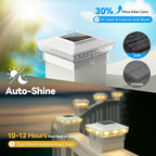 2-Pack Cool White Fence Post Cap Lights, Solar LED