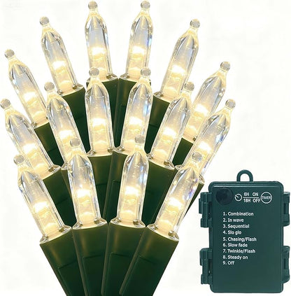 Christmas String Lights, 16ft 50 LED Waterproof Twinkle Lights