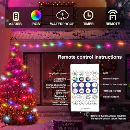 Christmas Backyard String Lights, 16ft 50 LED Waterproof