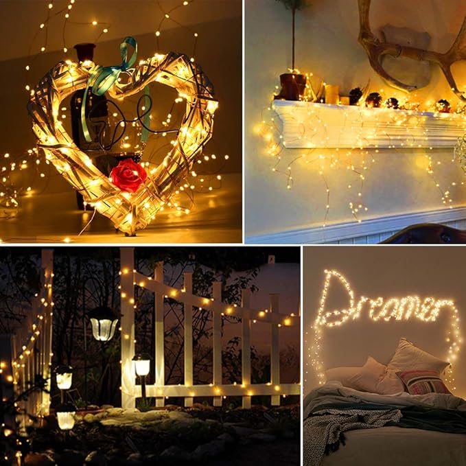 Warm White Yard String Lights, 99ft Weatherproof LED