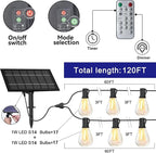 120ft Outdoor Edison String Lights, Weatherproof