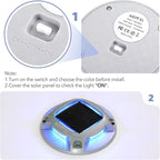 8-Pack Solar Deck Lights, Cool White Waterproof LED