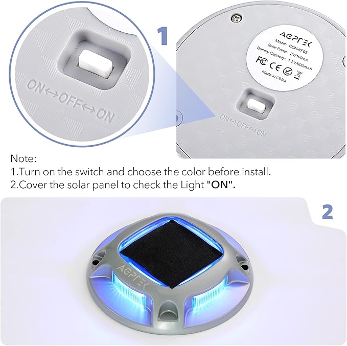 8-Pack Solar Deck Lights, Cool White Waterproof LED