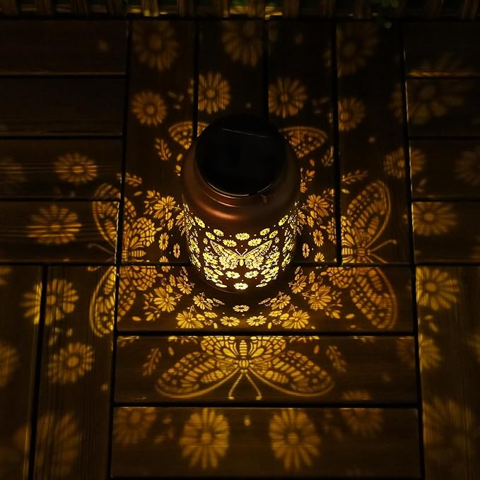 Mothers Day Gifts for Women Mom Grandma, Birthday Gifts Butterfly Solar Lights Outdoor Waterproof, Decoration Outside for Outdoor, Yard, Garden Decor Butterflies Solar Lantern