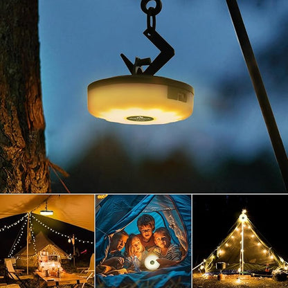 Allspark Camping String Lights Rechargeable, 4 in 1 Quick Storage 32.8FT Outdoor Lights with 8 Lighting Modes,Portable LED Fairy Lights for Decor Tent Garden Party Camping Essentials,with 10 Clips