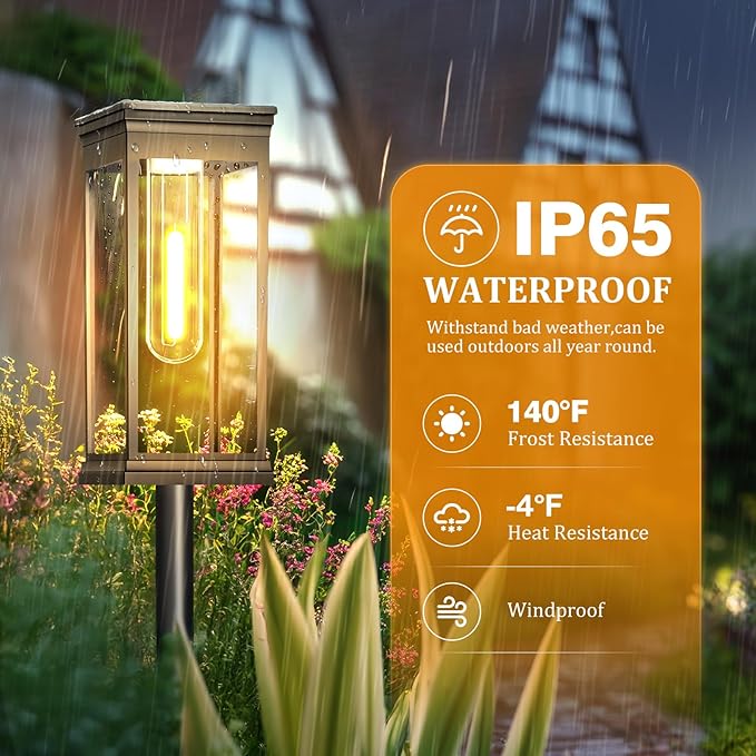 Solar Driveway Path Lights 8-Pack, IP65 Waterproof