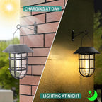 2-Pack Backyard Solar Garden Lanterns, Metal Waterproof LED