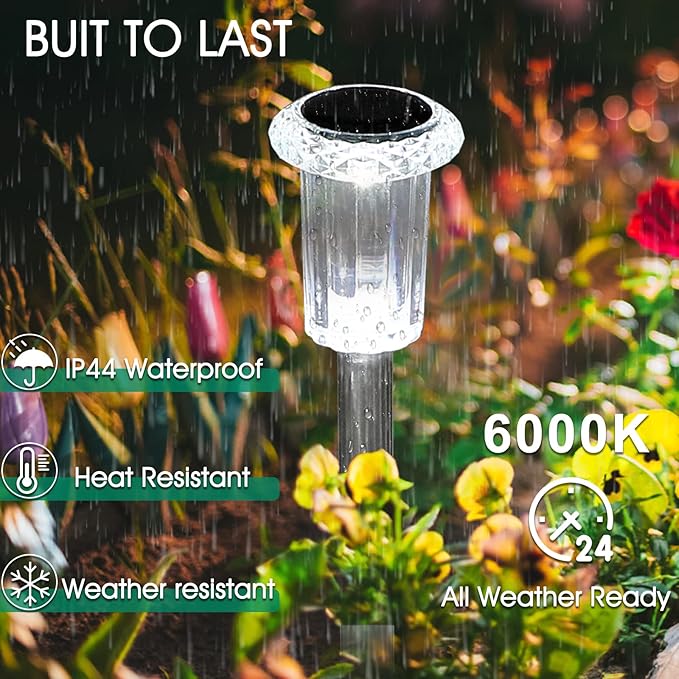 10-Pack Solar Landscape Lights for Driveway