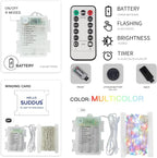 Christmas Porch String Lights, 33ft 100 LED Waterproof