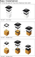 4-Pack Upgraded Solar Post Cap Lights for Patio, LED