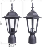 Pole Lantern for Outdoor Posts, Black Waterproof