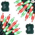 Christmas Fairy Lights 2-Pack, 50 LED Battery Twinkle Lights