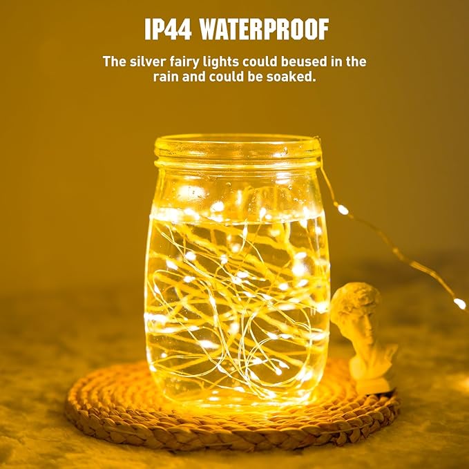 Christmas Yard String Lights 4-Pack, 16ft 50 LED Waterproof