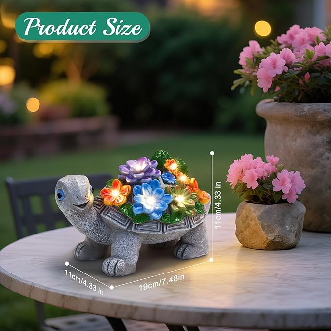 Linkax Easter Gifts for Adults Women, Turtle Statues Solar Garden Decor for Outside Yard Outdoor Home Patio Decor, Birthday Mothers Day Gifts for Mom Grandma Wife Sister Nana from Daughter Son Husband