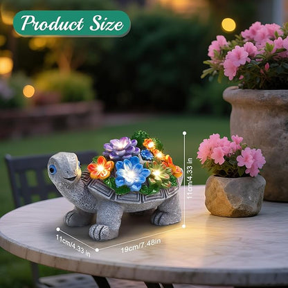 Linkax Easter Gifts for Adults Women, Turtle Statues Solar Garden Decor for Outside Yard Outdoor Home Patio Decor, Birthday Mothers Day Gifts for Mom Grandma Wife Sister Nana from Daughter Son Husband