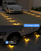 4-Pack Warm White Modern Solar Patio Lights, Outdoor LED