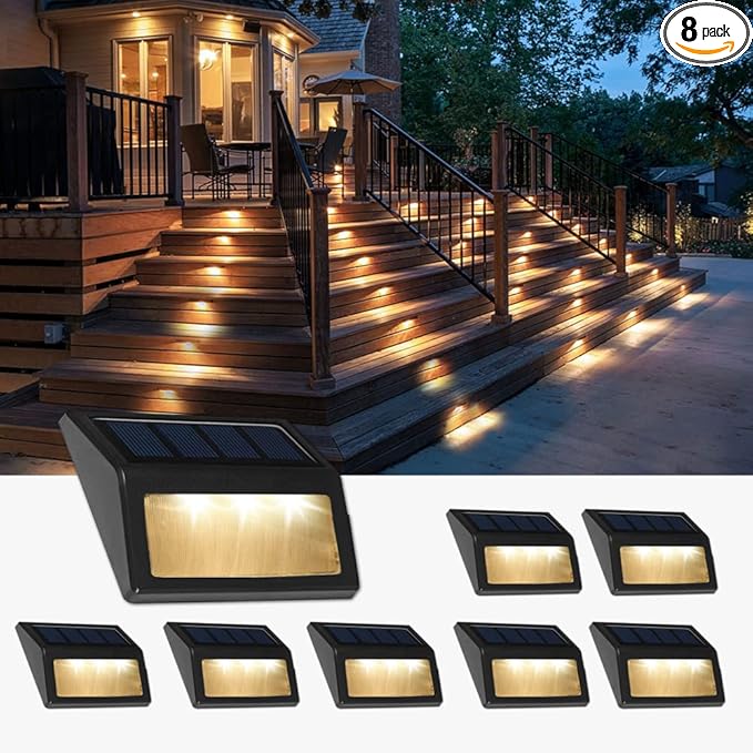 8-Pack Warm White Yard Solar Lights, Waterproof LED