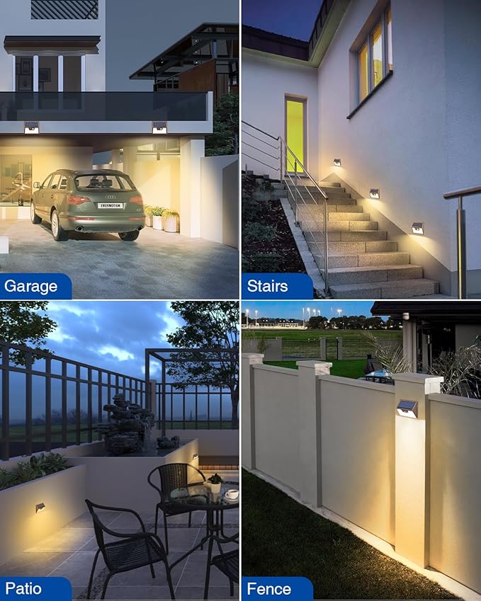 Peasur Solar Outdoor Lights [5 Pack/140LED], 3000K Warm Light Motion Sensor Outdoor Powered Security Lights 3 Working Modes Waterproof for Outside Garden Yard, Brown Frame
