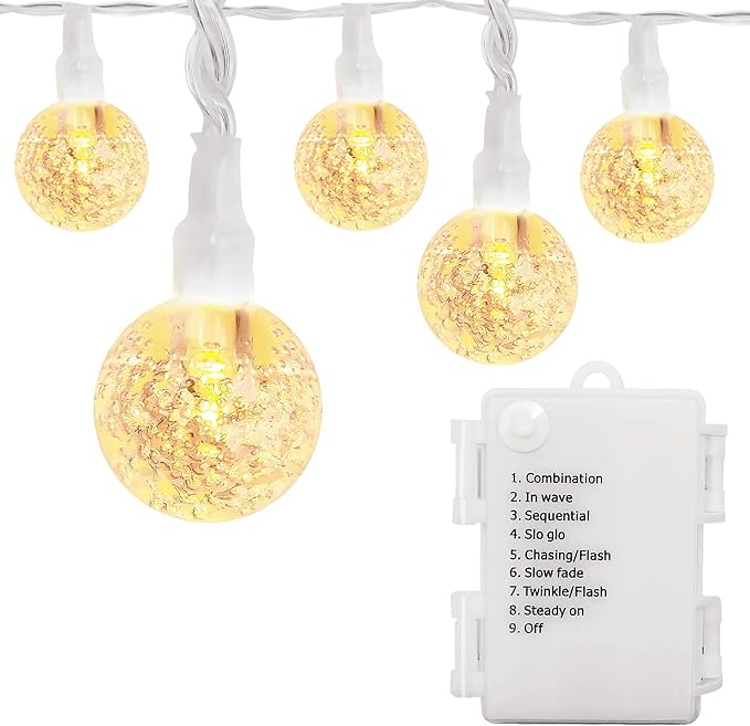 16ft Warm White String Lights for Porch, Waterproof LED