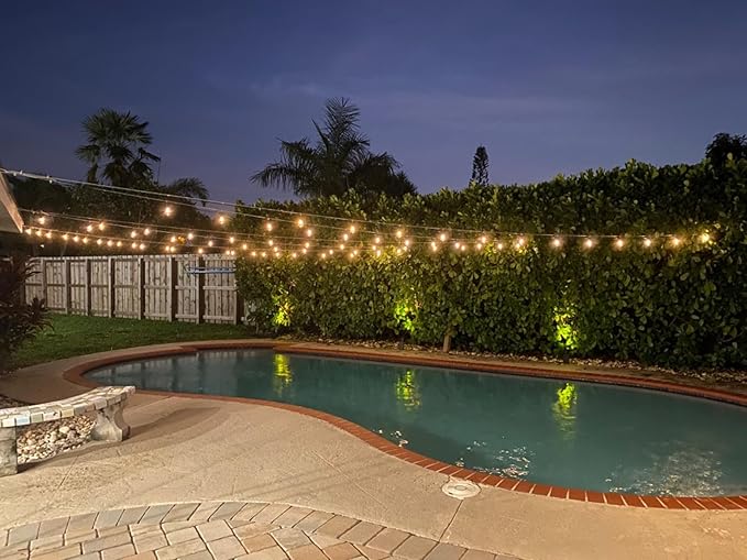 Outdoor String Lights, 48ft White Waterproof LED