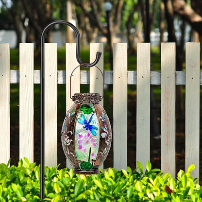 STARSOUL Solar Lantern Outdoor Waterproof, Hanging Solar Lantern for Patio Garden Yard Decor, Dragonfly Garden Decor, Dragonfly Gift for Women