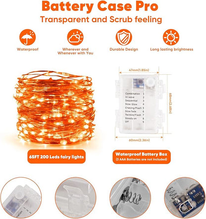 Christmas Fairy Lights 2-Pack, 6ft Battery Twinkle Lights