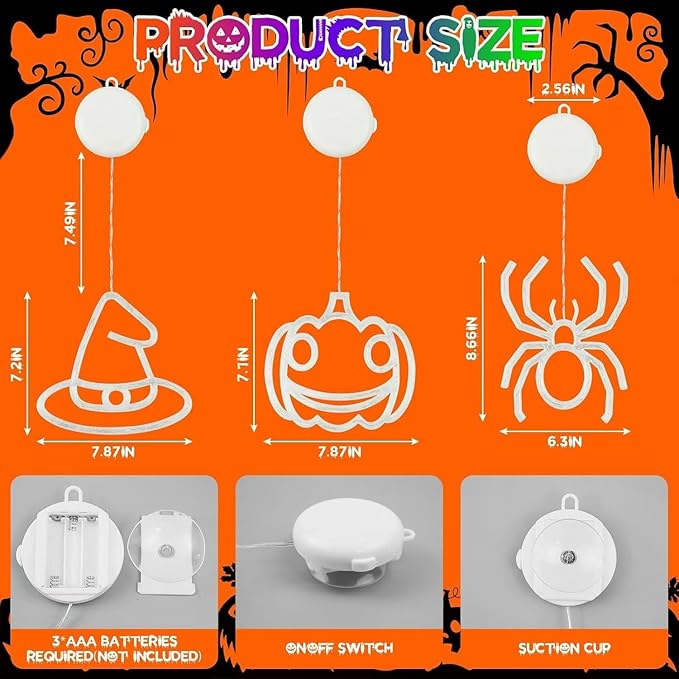 Halloween Fairy Lights 3-Pack, Battery Twinkle Lights