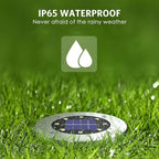 16-Pack In-Ground Solar Lights, Flat LED Garden