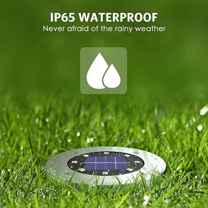 Solar Ground Lights 16Pack, Garden Solar Outdoor Waterproof Pathway Bright In-Ground Lights Outdoor Lighting Decor for Lawn, Patio, Yard, Driveway,Walkway Warm Light