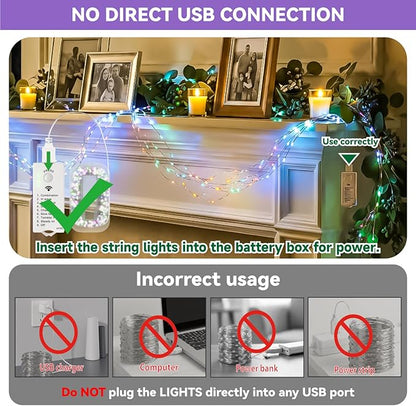 Christmas Porch String Lights, 16ft 50 LED Waterproof