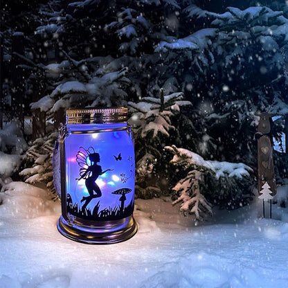 ANGMLN 2 Pack Solar Fairy Lantern for Garden Decorations- Gifts for Woman Mom Grandma Mothers Day, Hanging Lantern Glass Jar for Home Yard Patio Lawn Party Decor