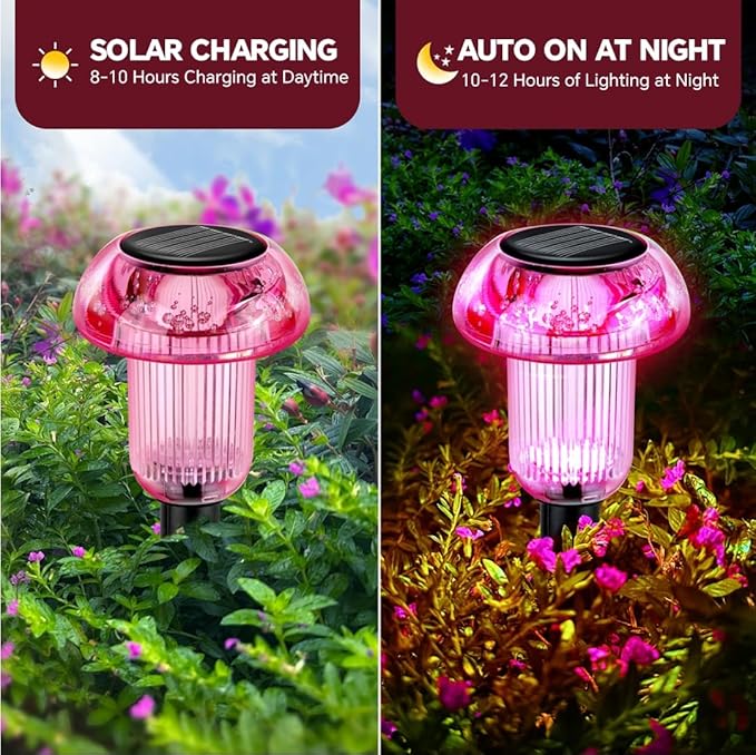 4-Pack Solar Pathway Lights, Waterproof LED Walkway Lights