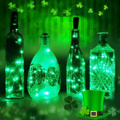 10 Pack Green Fairy Lights 9.8' 30 LED Mini String Lights for Crafts, Christmas, Wedding, St Patrick's Day, Party, Costume Decoration