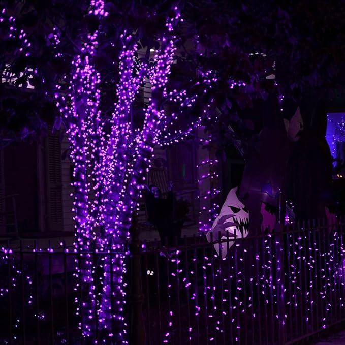 Purple Halloween Lights 2-Pack, 80ft LED Waterproof