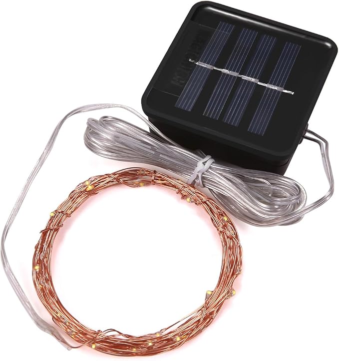 Magicnight Solar Mini Teeny Tiny Lights,Starry String Light for Garden Fairy,Tree,Railing,Arbor,Fence,16 Feet 50LEDs,2 Pack,Blue